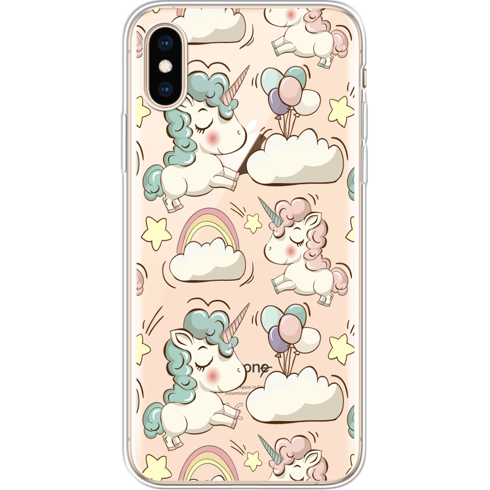 Чехол Boxface iPhone XS Unicorns Прозрачный силикон (35413-cc2-32139)