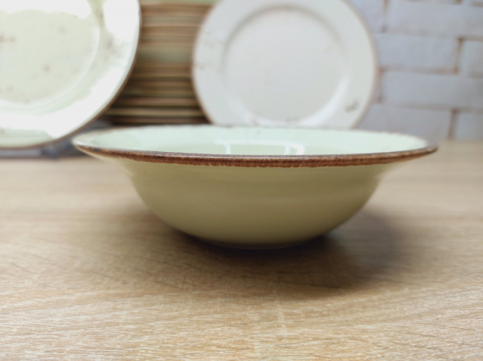 Сервиз столовый OMS TULU фарфор 6 персон 24 шт. Кремовый/Светло-зеленый (KL24-Kivi) - фото 2 Сервиз столовый OMS TULU фарфор 6 персон 24 шт. Кремовый/Светло-зеленый (KL24-Kivi) - фото 2