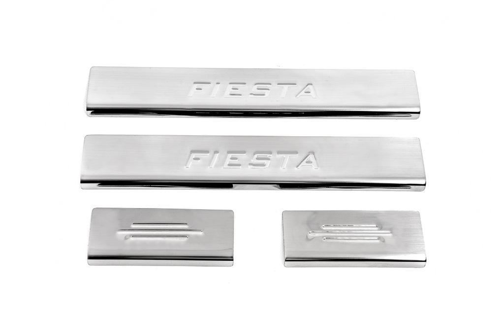 Накладки на пороги Carmos V2 для Ford Fiesta 2002-2008 гг. нержавеющая сталь Хром