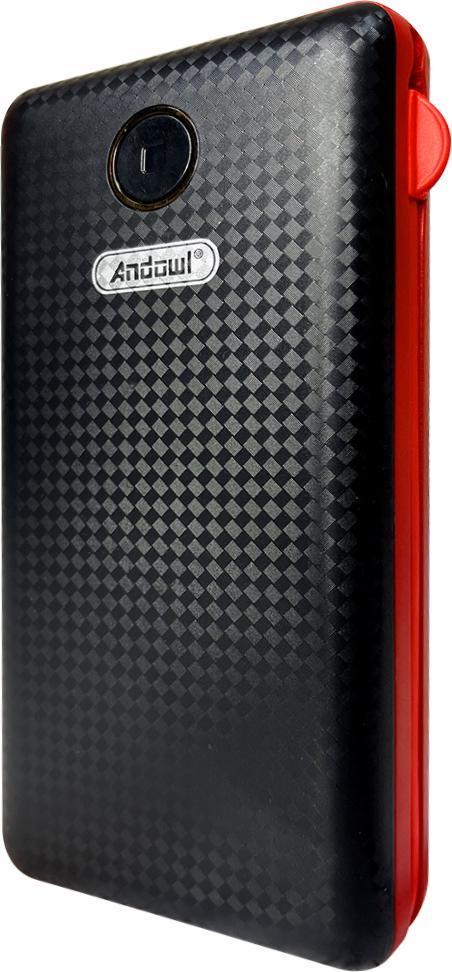 Повербанк AndoWl Q-T70Х1 20000 mah с кабелями Micro USB/Type C/Lightning для роутера/телефона Черно-красный (71)