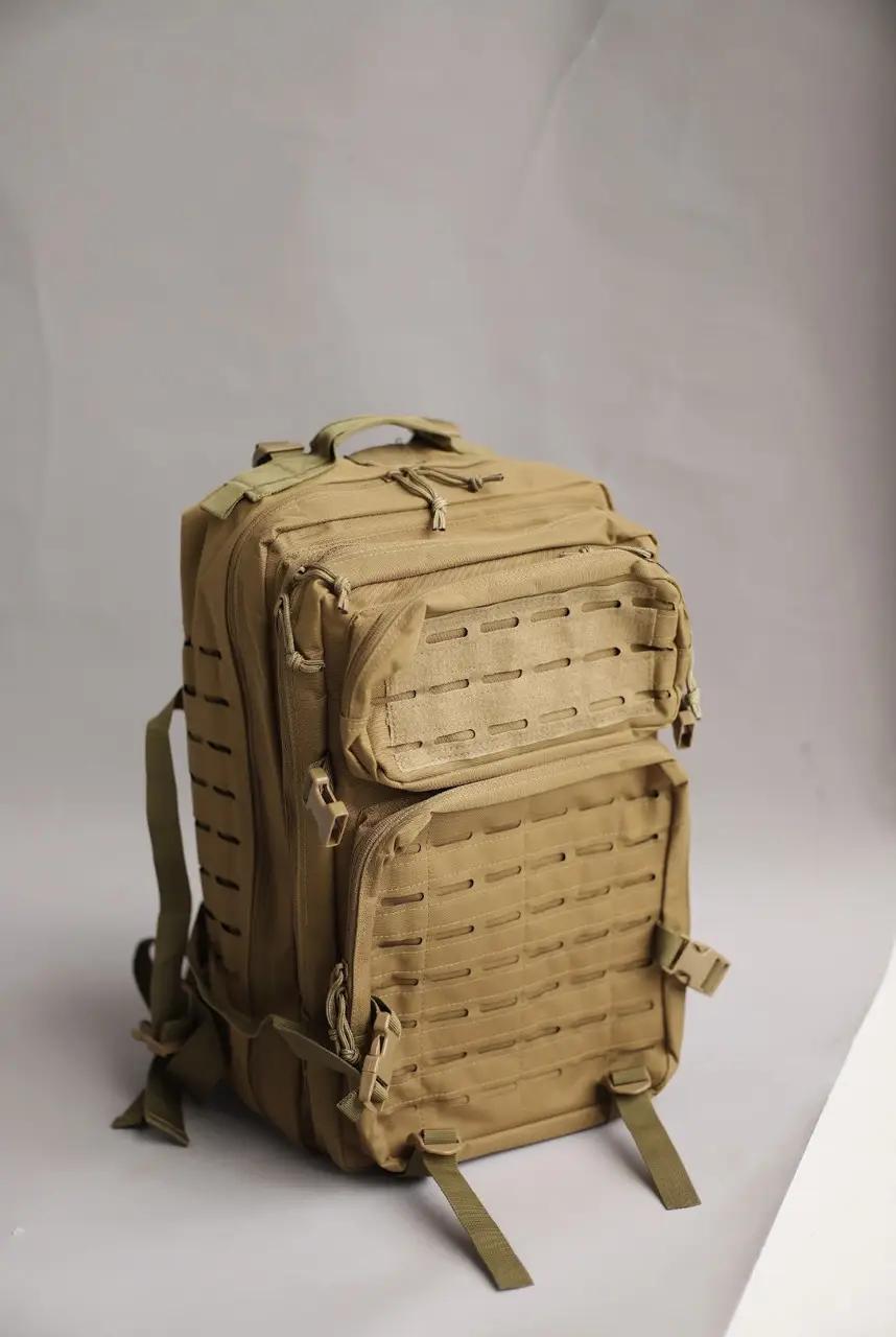 Рюкзак із системою кріплення MOLLE водостійкий м'яка спинка 45 л Койот (PLT-028-2) - фото 2