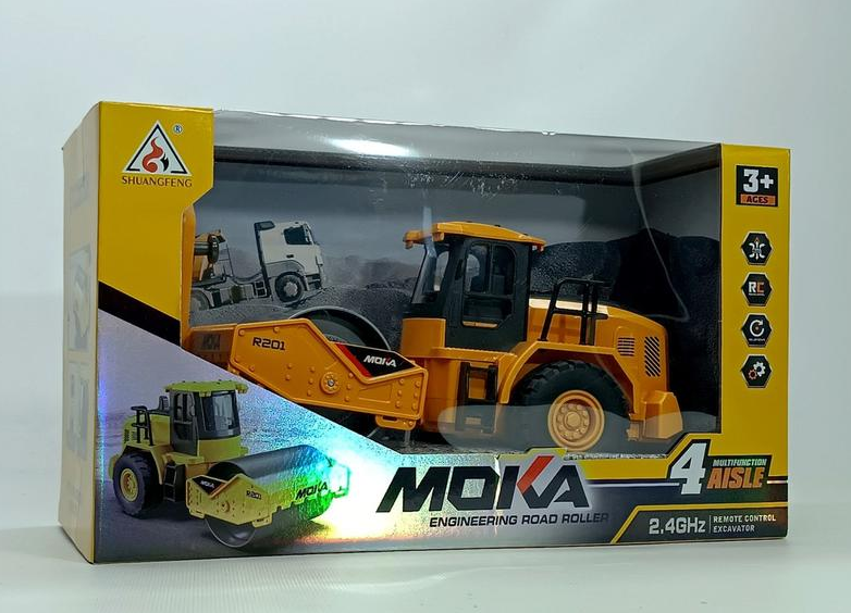 Каток дорожный 2136 резиновые колеса на радиоуправлении 3,7V пульт 2,4Ghz USB-кабель