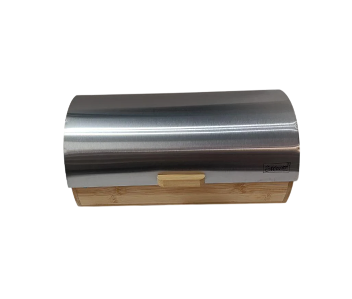 Хлібниця Maestro 1673S-MR дерев'янна з кришкою з нержавіючої сталі 37х22х17 см (1673S-MR)