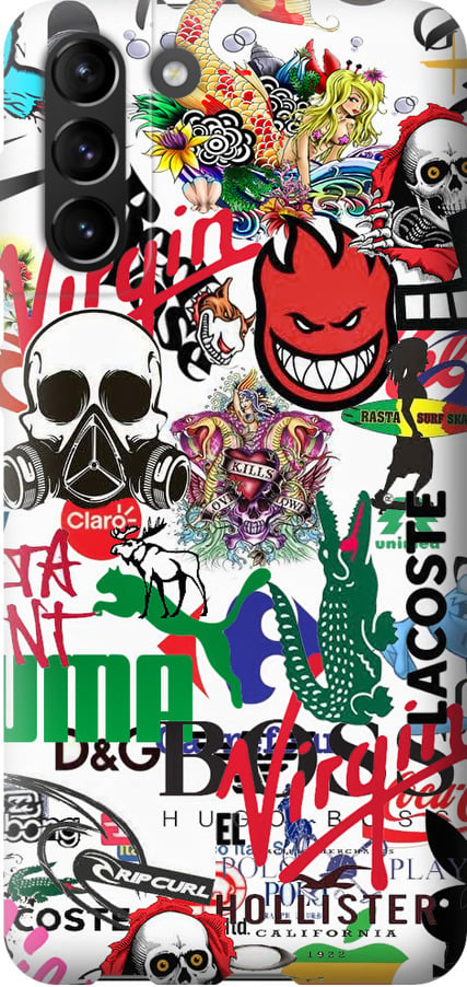 Чехол на Samsung Galaxy S21 Plus Many different logos (4022t-2115-42517)