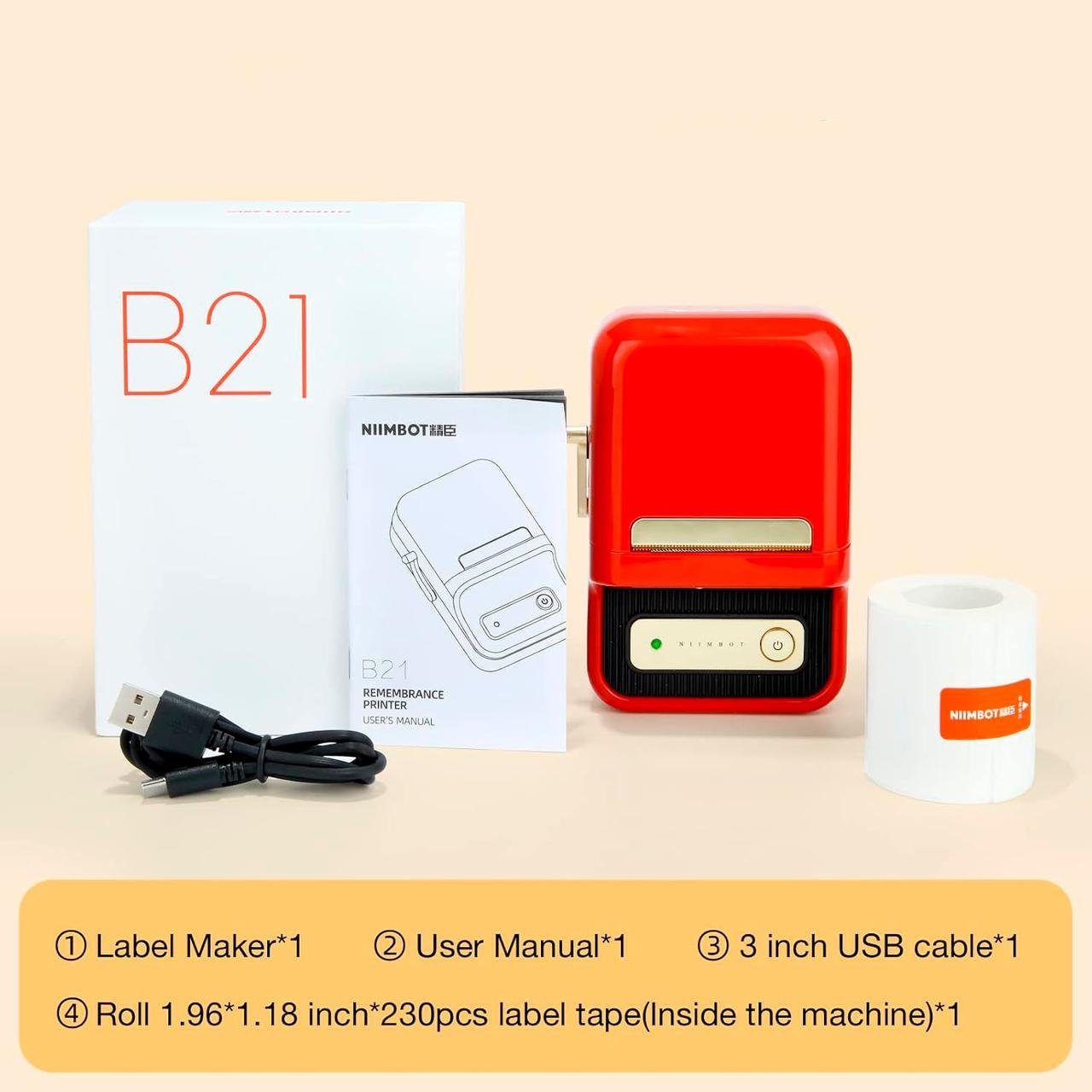 Принтер этикеток Niimbot B21 230 этикеток Red (2241388592) - фото 9