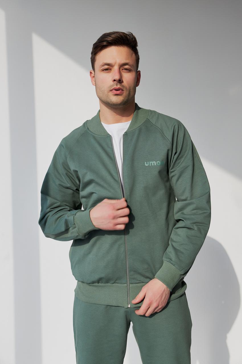Костюм спортивный мужской Umon М80.2 на замке со стойкой 2-нить M Темная оливка (783-1-61) - фото 3