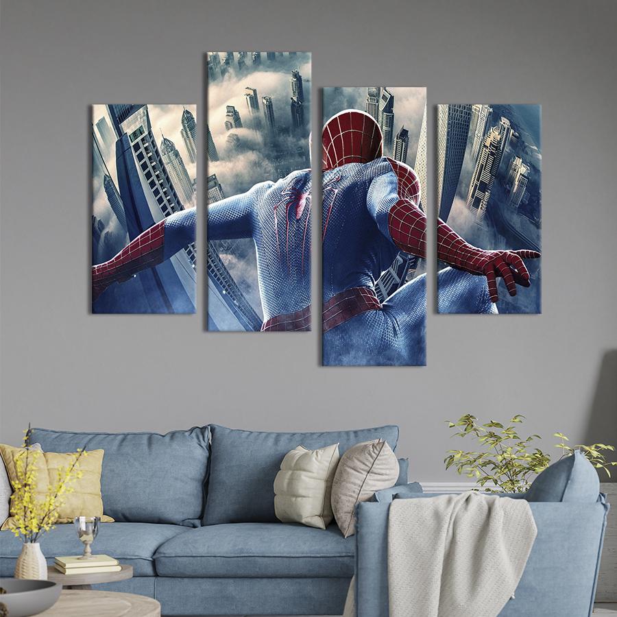 Картина модульная из 4 частей Spider-Man L 129x90 см (648-42)