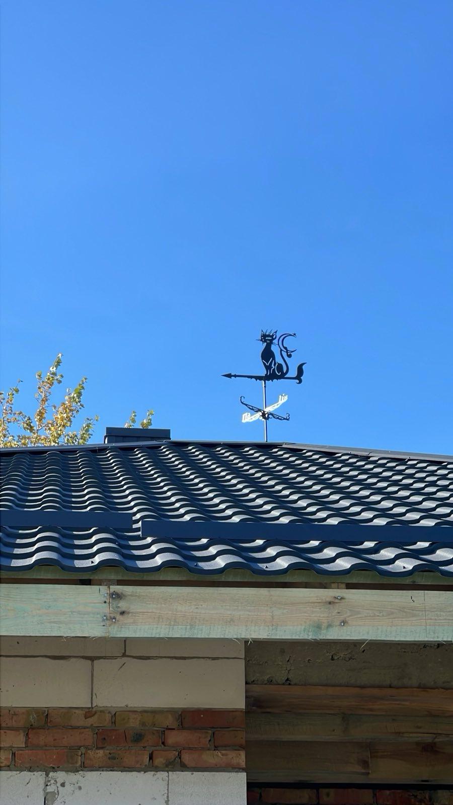 Флюгер на дах Місячний кіт металевий Чорний (9604430) - фото 3