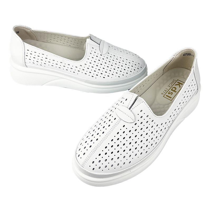 Мокасины женские перфорированная кожа 7020-1 р. 36 23-23,5 см Белый - фото 2 Мокасины женские перфорированная кожа 7020-1 р. 36 23-23,5 см Белый - фото 2