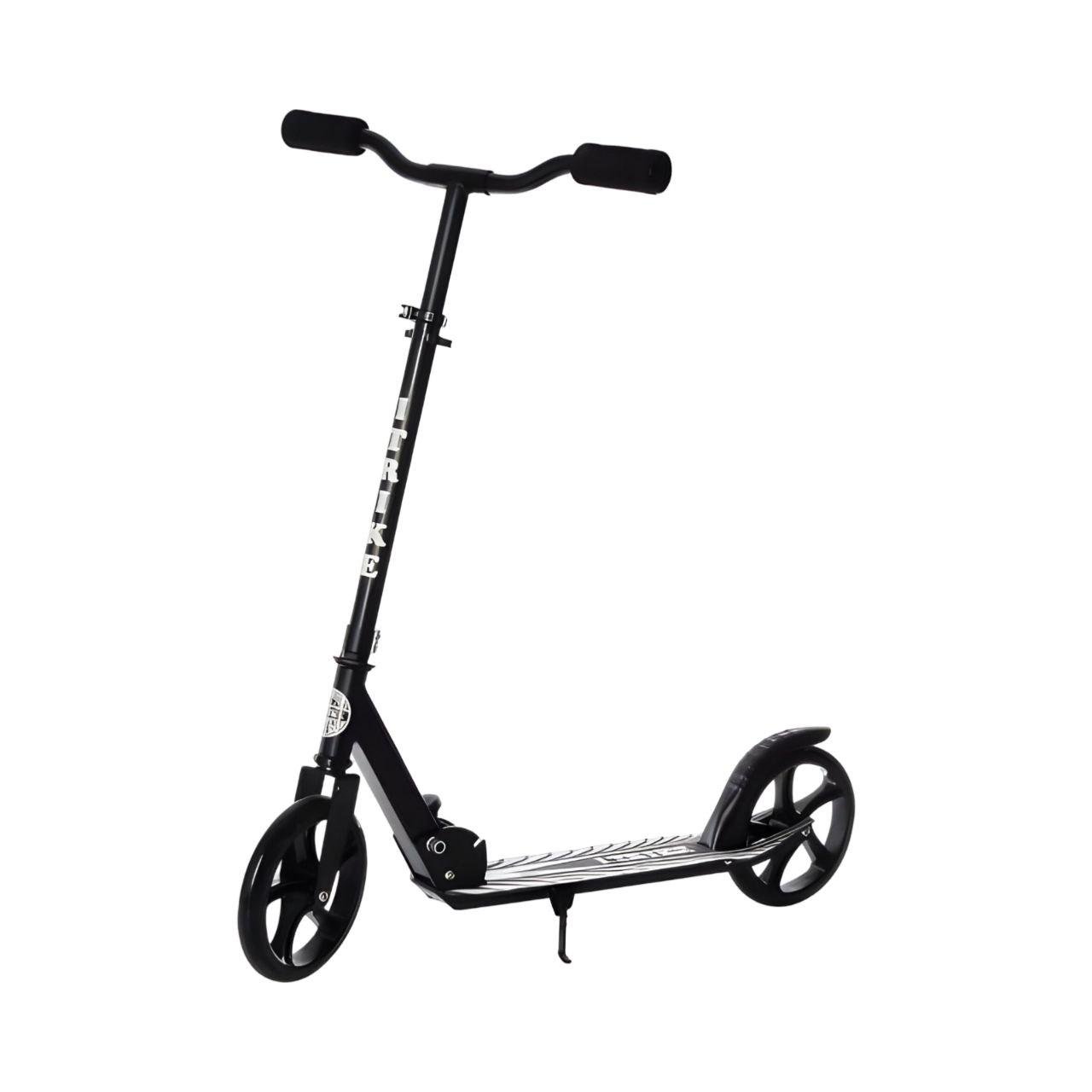 Самокат SR 2-010-10-B-B складной подставка/ремень/колеса ПУ 200 мм Черный (25483957)