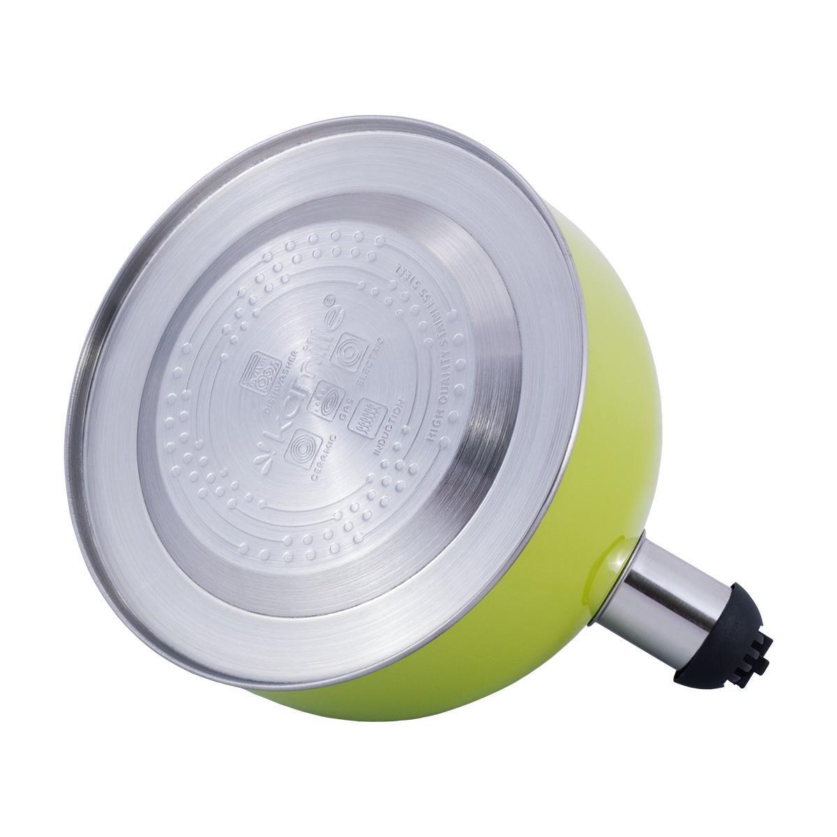 Чайник Kamille Vizo з нержавіючої сталі зі свистком 2,5 л Салатовий (13126113) - фото 6 Чайник Kamille Vizo з нержавіючої сталі зі свистком 2,5 л Салатовий (13126113) - фото 6