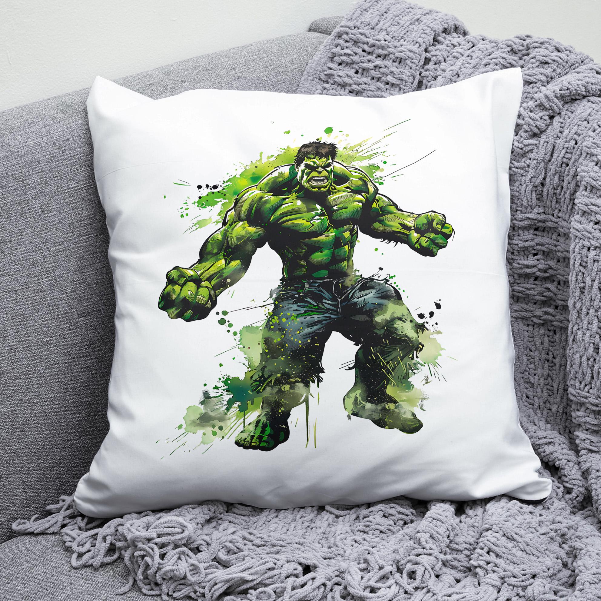 Плюшевая подушка квадрат с принтом Hulk
