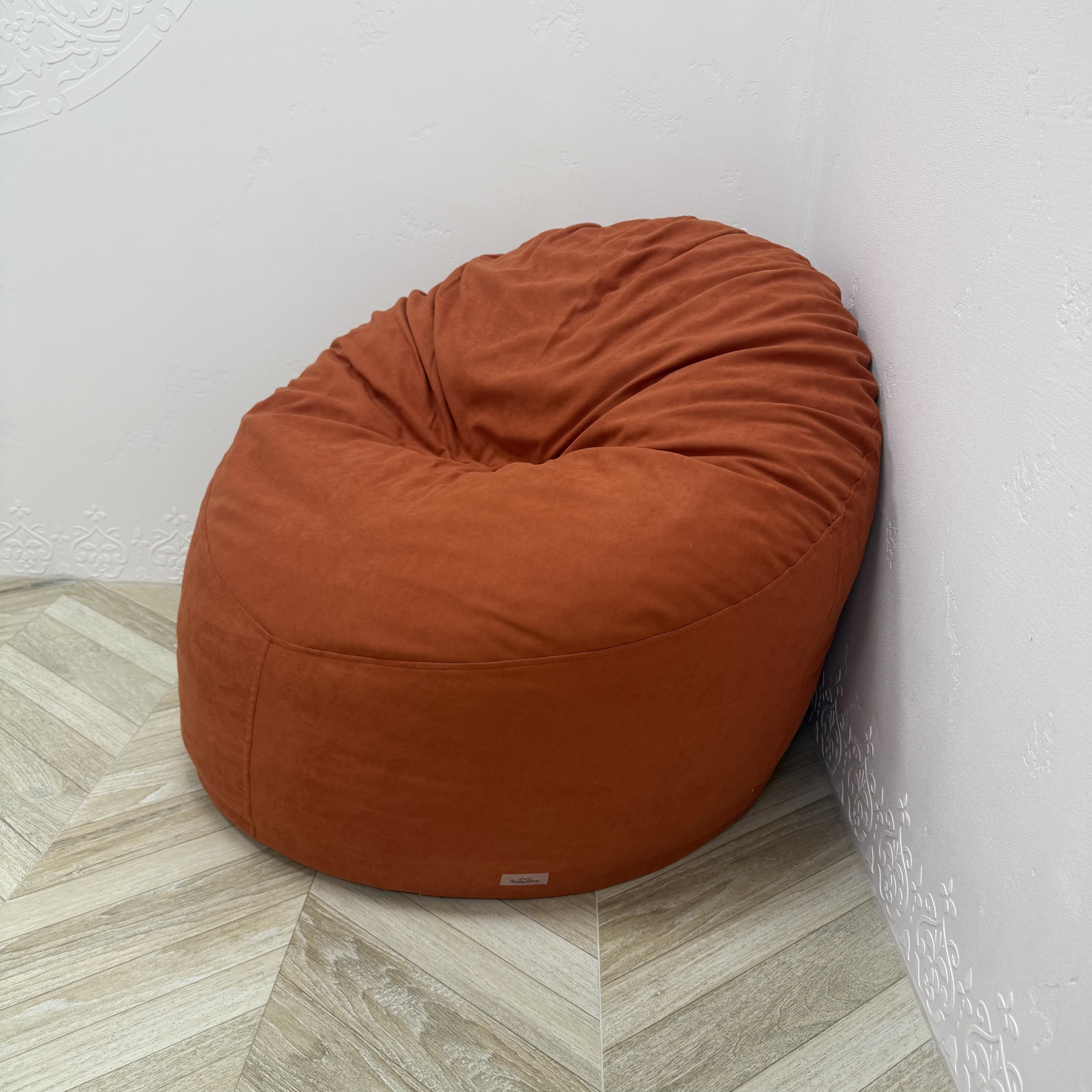 Безкаркасне крісло-мішок Comfort Home замшеве Ø80 см