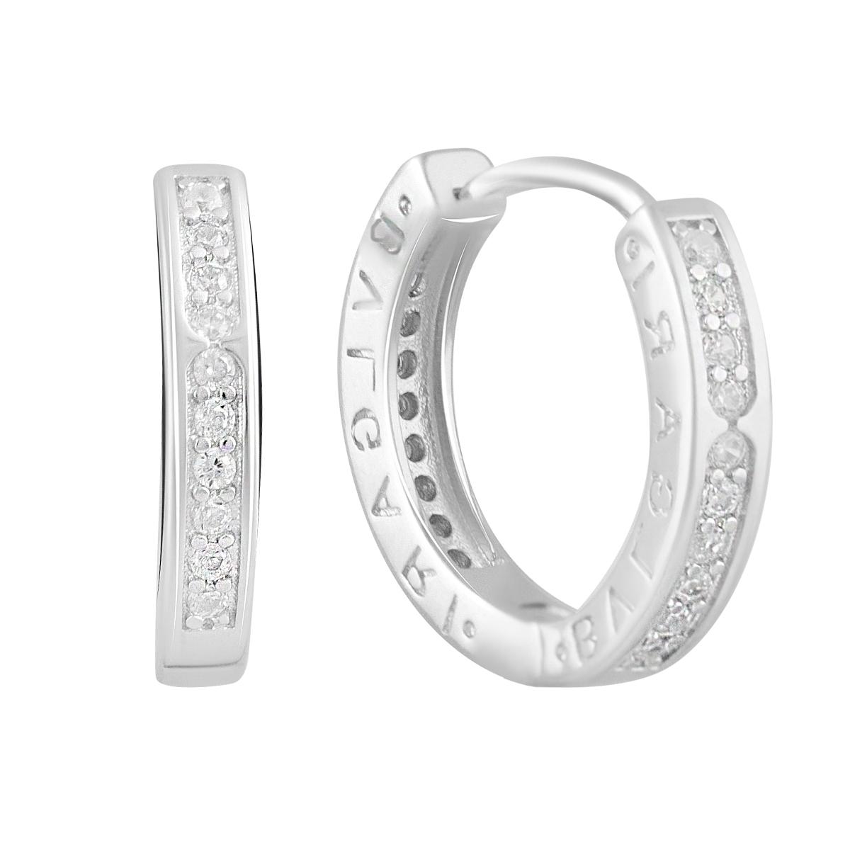 Серебряные серьги с фианитами (2130383)