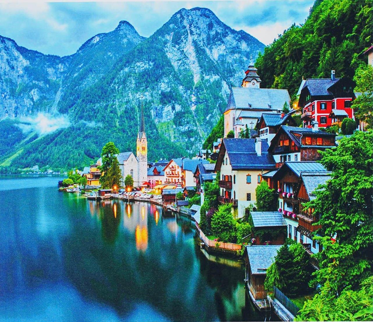 Алмазная мозаика-картина по номерам TK Group B 70061/30 Город у горного озера в коробке 40х50 см (24710185)