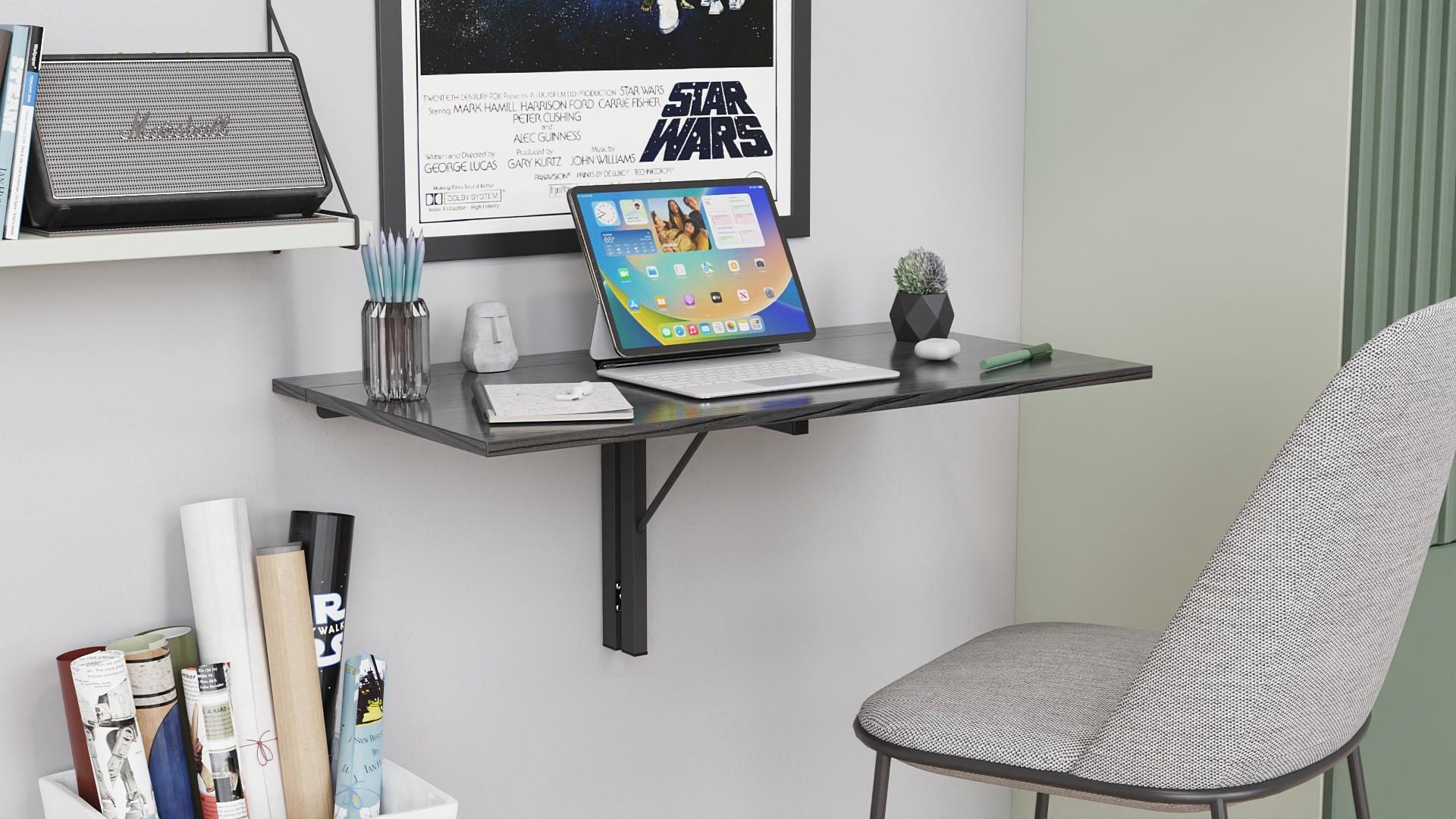 Обеденный стол-трансформер настенный Ferrum-decor Ника металл/ДСП 16 мм 420x900x500 мм Черный/Сосная Кембра (FRD-105166) - фото 9 Обеденный стол-трансформер настенный Ferrum-decor Ника металл/ДСП 16 мм 420x900x500 мм Черный/Сосная Кембра (FRD-105166) - фото 9