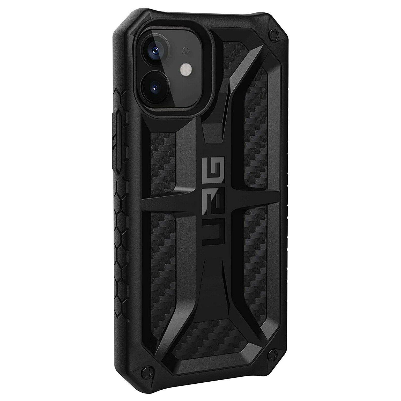 Чехол милитари противоударный UAG Monarch 112341114040 для Iphone 12 Mini 5.4" Black Carbon - фото 1