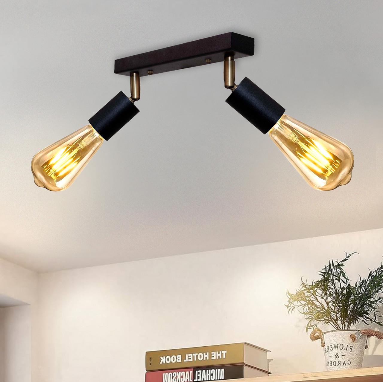 Светильник спот MSK ELECTRIC Asket с поворотным механизмом под две лампы Е27 Черный (NL 1222-2) - фото 6 Светильник спот MSK ELECTRIC Asket с поворотным механизмом под две лампы Е27 Черный (NL 1222-2) - фото 6