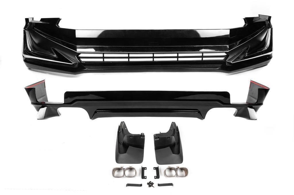 Накладки на передний и задний бампер Modelista V1 2017 для Toyota Land Cruiser Prado 150 Черный