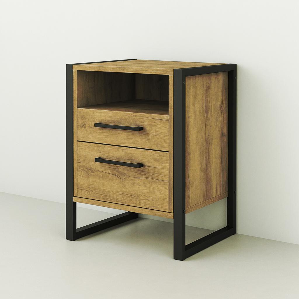 Тумба для прихожей Tobi Sho Фрейм ЛТ-7 в стиле Лофт с двумя ящиками 460х350х600 мм Дуб аппалачи Тумба для прихожей Tobi Sho Фрейм ЛТ-7 в стиле Лофт с двумя ящиками 460х350х600 мм Дуб аппалачи