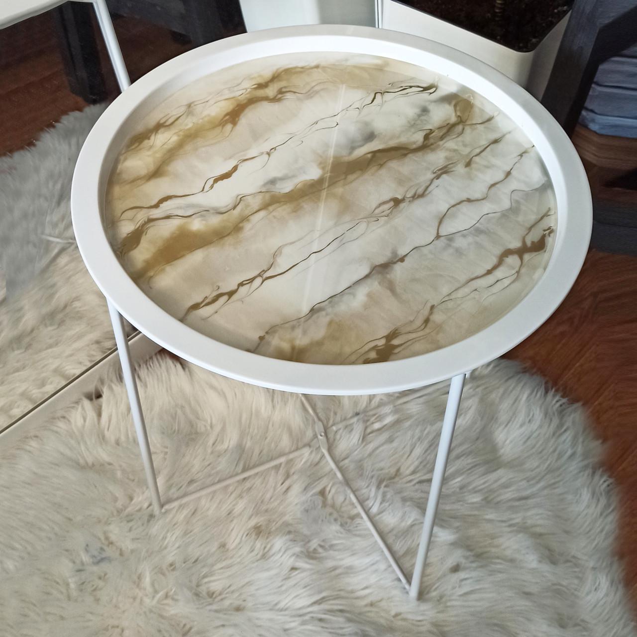 Столик-поднос журнальный из эпоксидной смолы APHRODITE-4 47x47х51 см