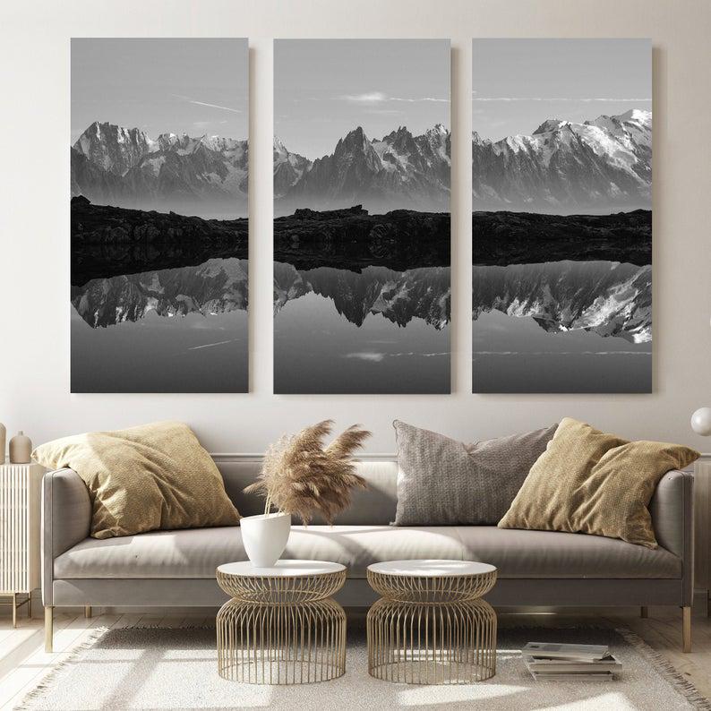 Модульная картина KIL Art Отражение гор из трех частей 78x48 см (M3_M_19)