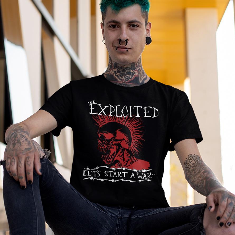 Футболка унісекс The Exploited Lets Start A War 4XL Чорний (00000011744)