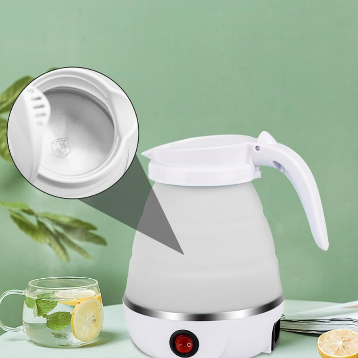 Электрочайник складной Electric Kettle EK-2354 силиконовый туристический Белый (15450624) - фото 11