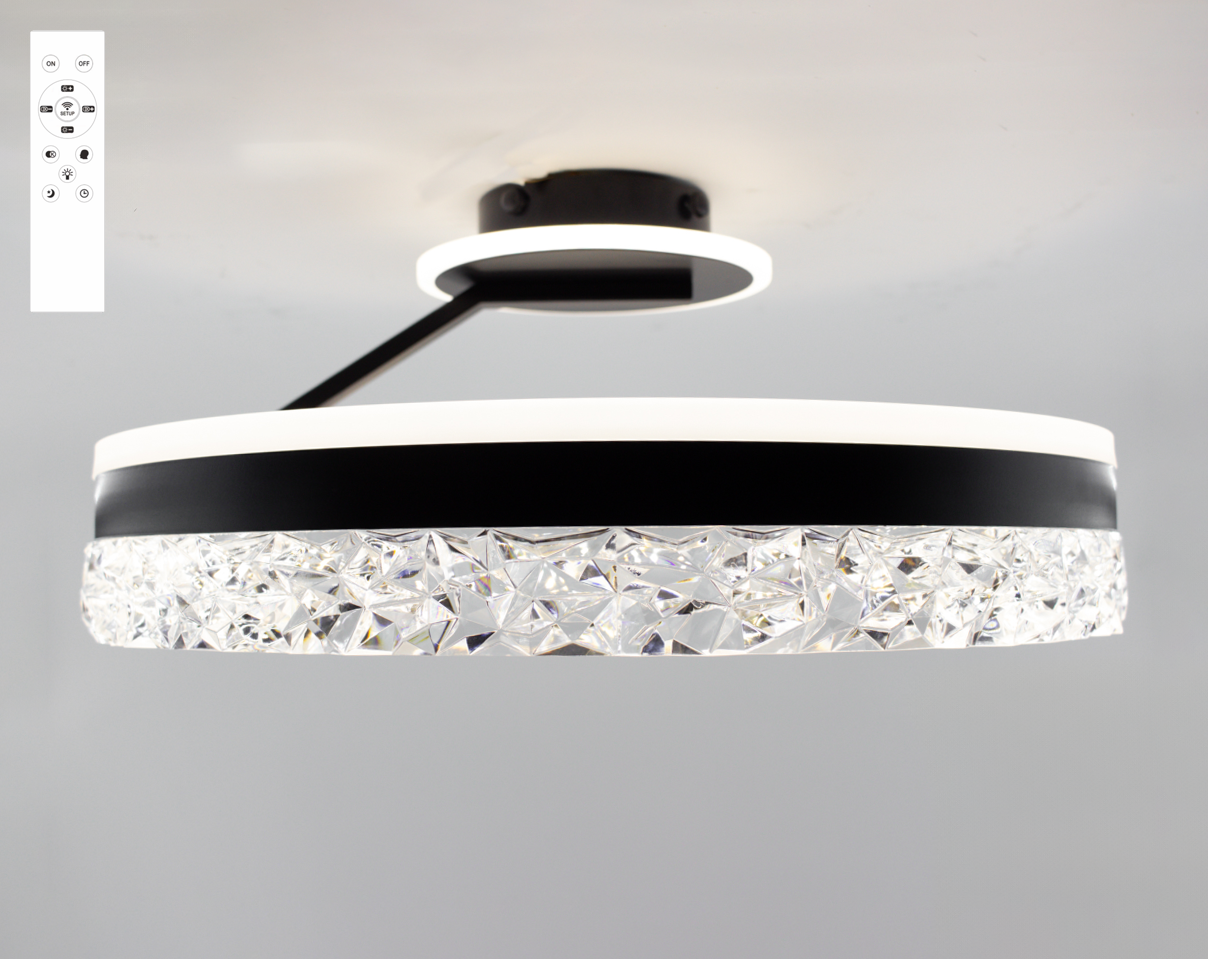 Люстра ESLLSE STELLA C ICE LED 90 Вт 500x215 мм Черный (10204)