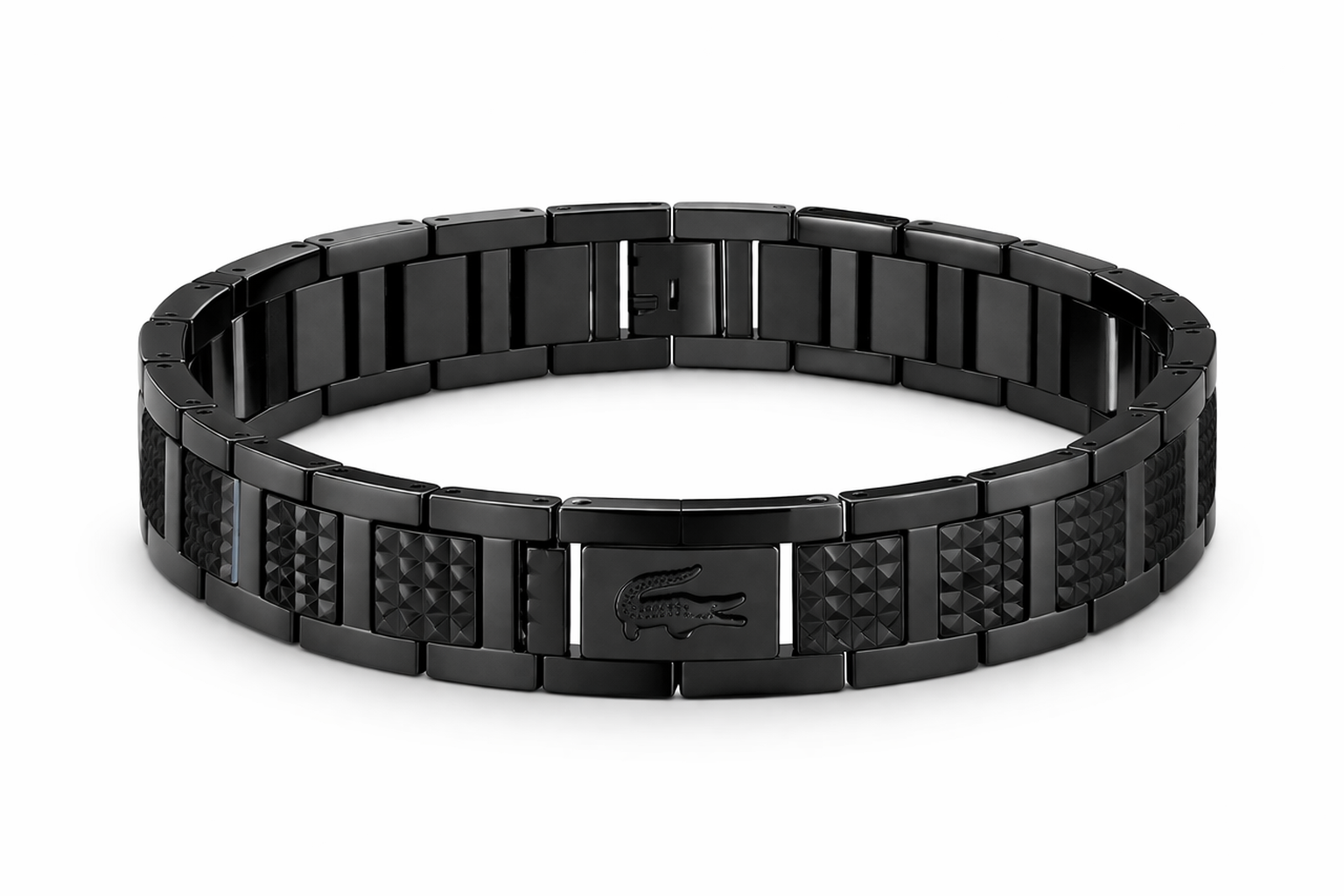 Браслет мужской Lacoste из нержавеющей стали 20 см Черный
