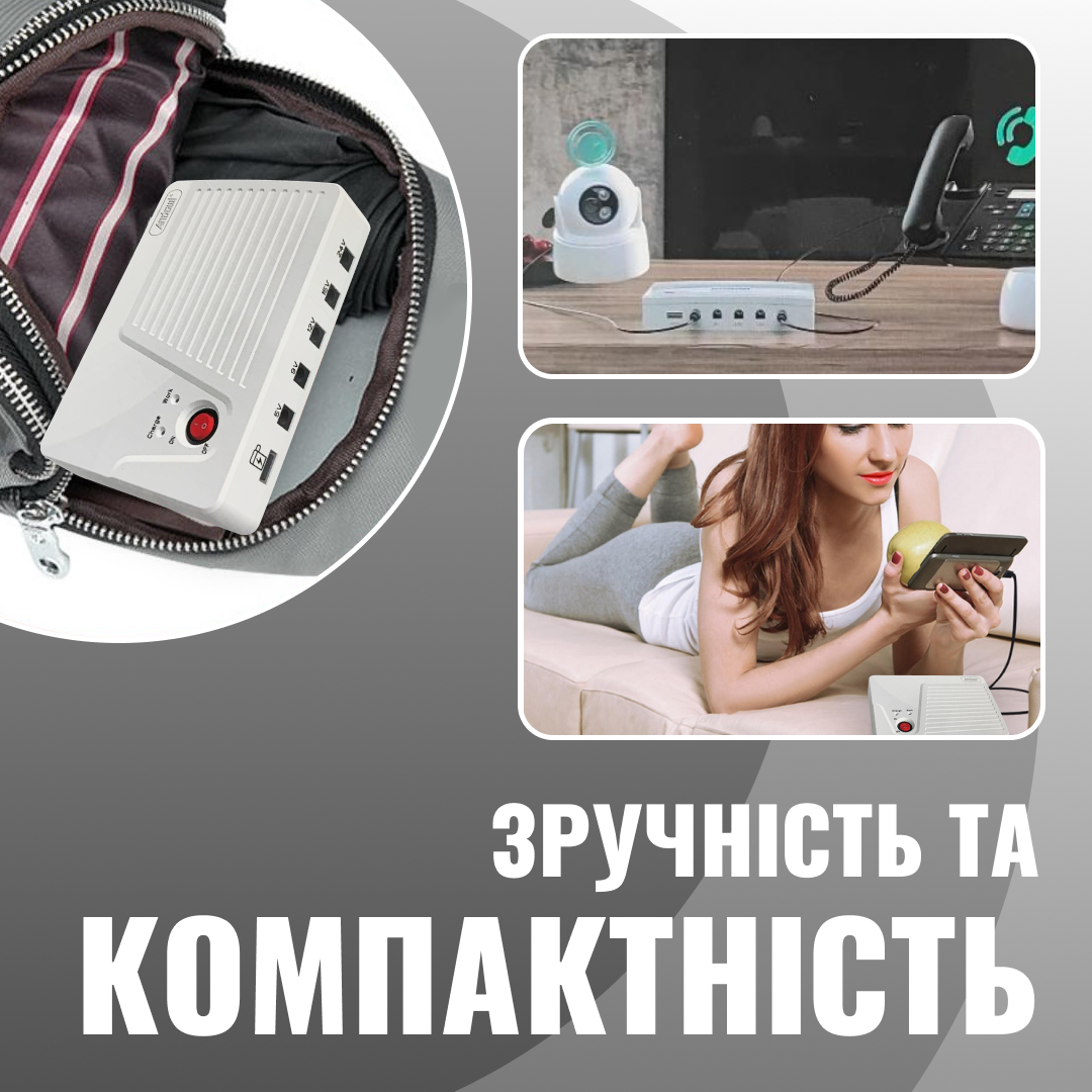 Безперебійник для роутера ДБЖ Andowl Q-UP600 MINI DC UPS 15000 mAh (59ab1f92) - фото 4