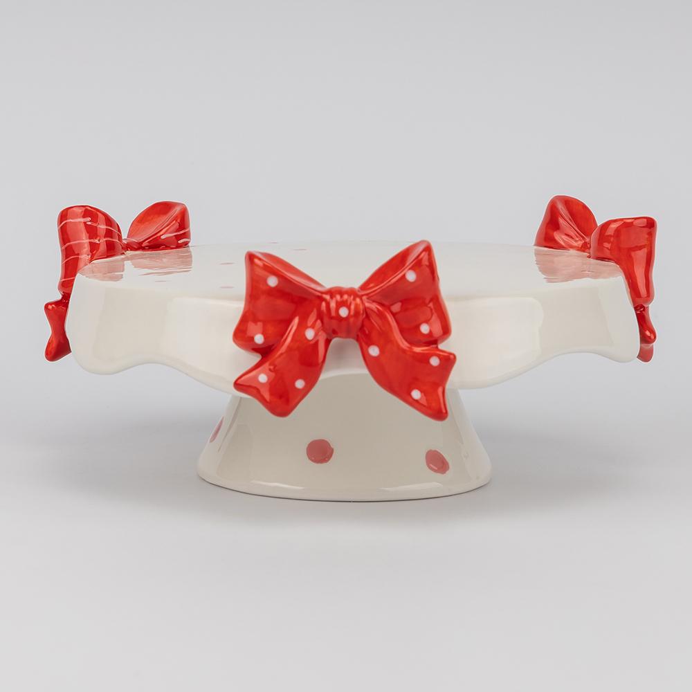 Тортовщица подставка для торта Elisey Бантики 20 см Серый (UD-243-N-35)