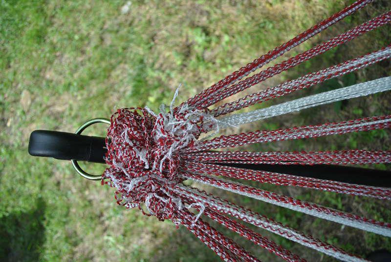 Гамак La Rete А1013 из нейлона 320х80 см Бело-бордовый (2667) - фото 2