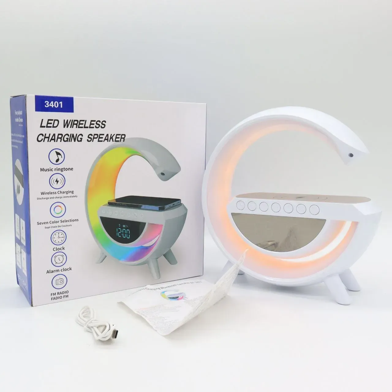 Настольная лампа-ночник BT-3401 с беспроводной зарядкой/будильником и Bluetooth колонкой (234568355) - фото 13 Настольная лампа-ночник BT-3401 с беспроводной зарядкой/будильником и Bluetooth колонкой (234568355) - фото 13
