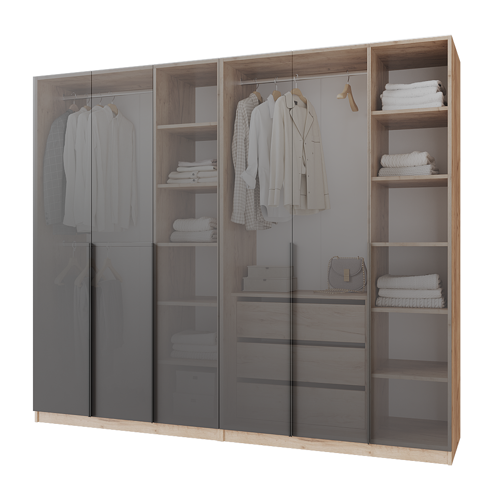 Шафа розпашна з тумбою Меблітренд Чиназес ЧиТ-2400 2400х500х2050 мм Дуб крафт золотий/Графітовий (27287257) - фото 3 Шафа розпашна з тумбою Меблітренд Чиназес ЧиТ-2400 2400х500х2050 мм Дуб крафт золотий/Графітовий (27287257) - фото 3