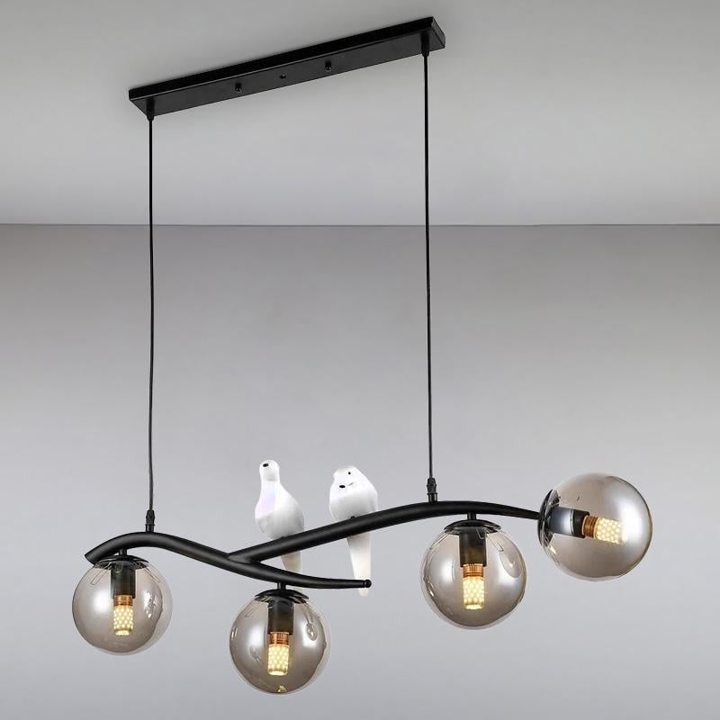 Люстра підвісна Light House LS-15186-4 з пташками Чорний