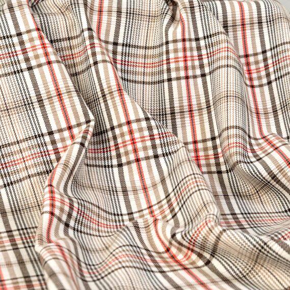 Ткань костюмная IDEIA Клетка 1,45 м Шоколад/Бежевый/Красный/Молоко (2200004246703)