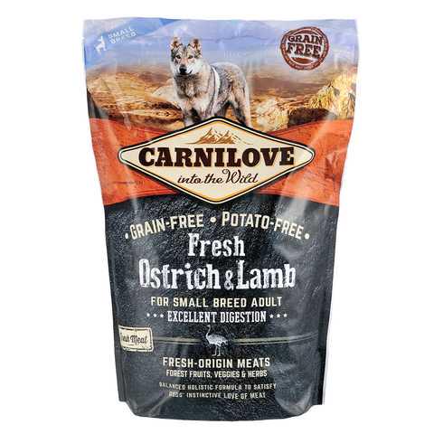 Корм сухой для взрослых собак Carnilove Fresh Ostrich and Lamb for Small Breed Dogsсо страусом и ягненком 1,5 кг (170869/527472)