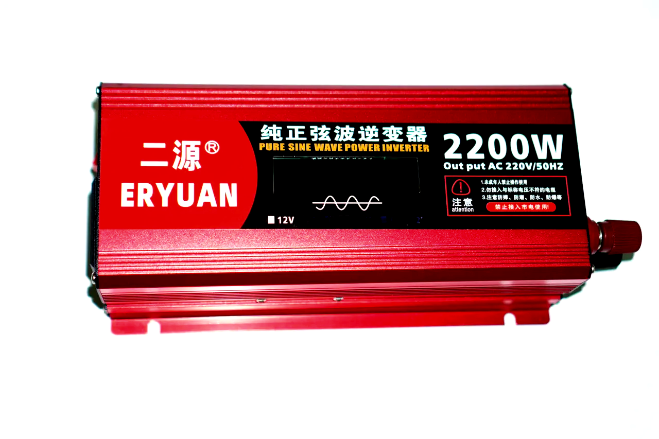 Инвертор автомобильный ERYUAN 12 V-220 V 2200W с чистой синусоидой и вольтметром - фото 4