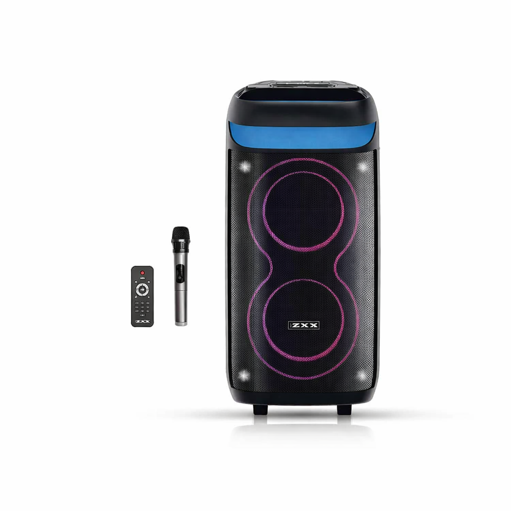 Колонка-караоке ZXX-6520 80 Вт 2х8” Bluetooth TWS с беспроводным микрофоном USB/TF FM LED (31776470)
