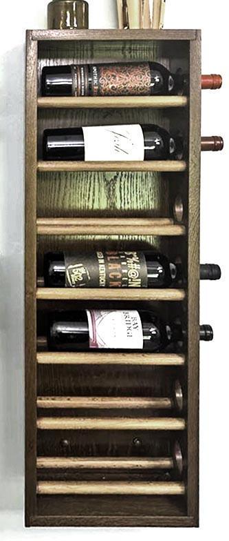 Полка для вина настенная из дерева Кусиро 7 Мокко (ПНК-707610)