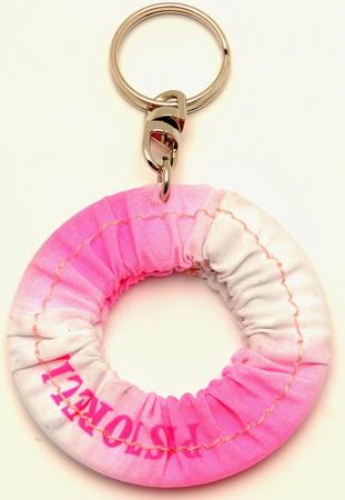 Брелок мини чехол для обруча Белый/Розовый (02282)