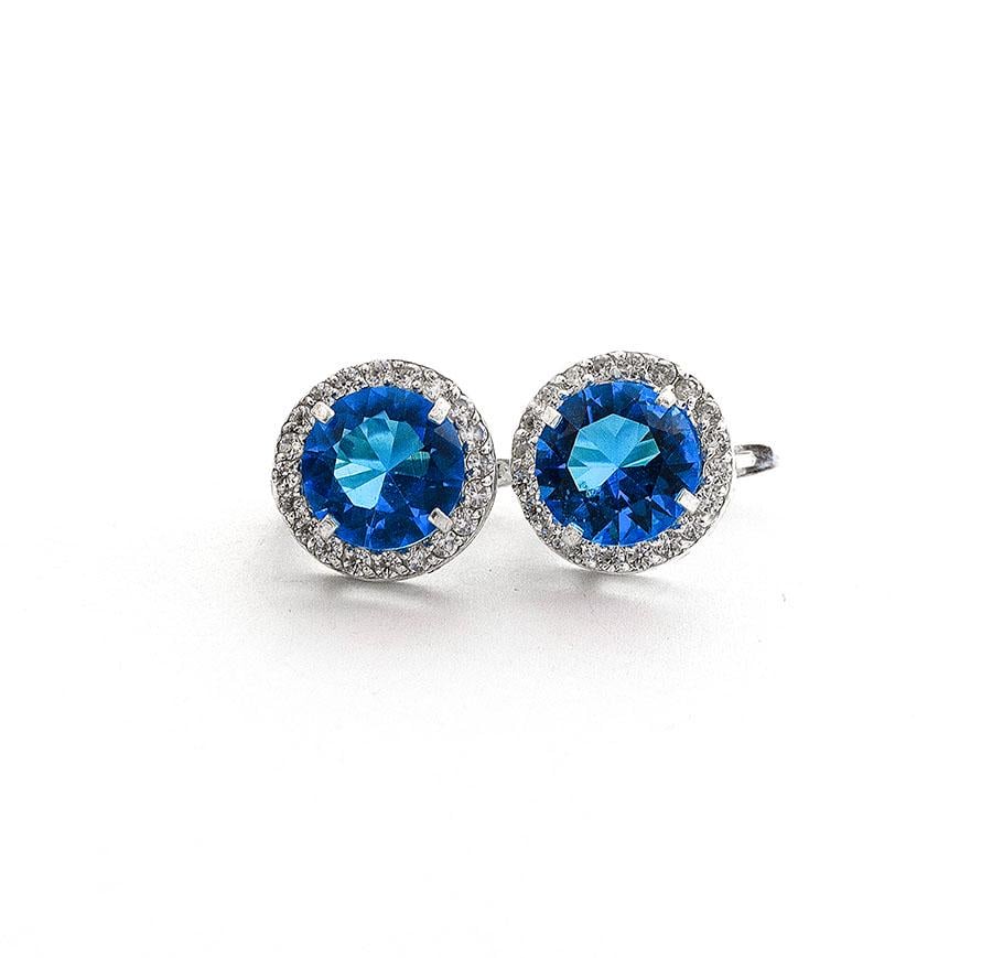 Серьги серебряные с камнями Maxi Silver 7955/2 Голубой (88761)