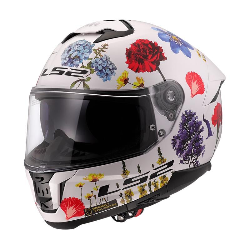 Мотошлем LS2 FF808 Stream 2 Flowers XS White (47702)