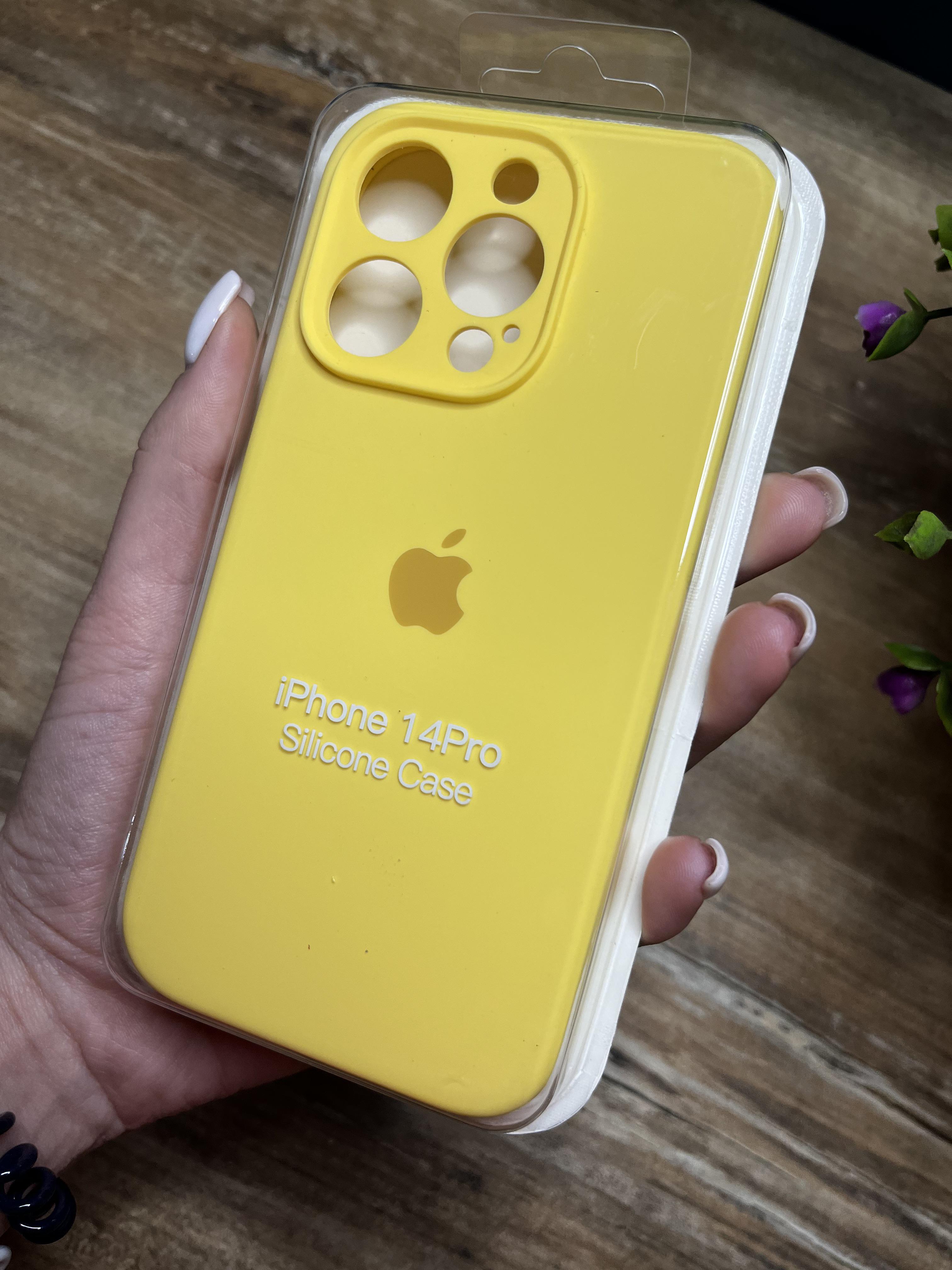 Чехол накладка на iPhone (Айфон) 14 Pro закрытый низ и закрытая камера silicone case full camera Apple