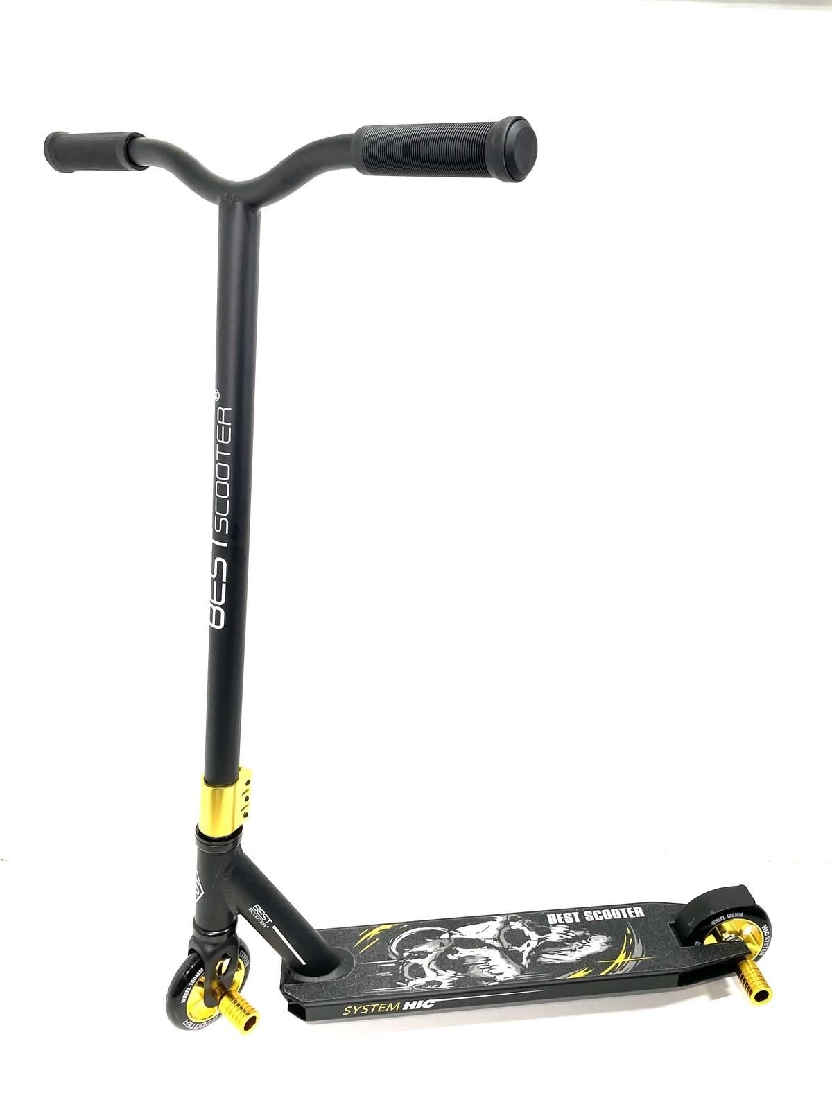 Самокат трюковой Best Scooter HIC система пеги колеса 100 мм Черный/Золотой (45890570)
