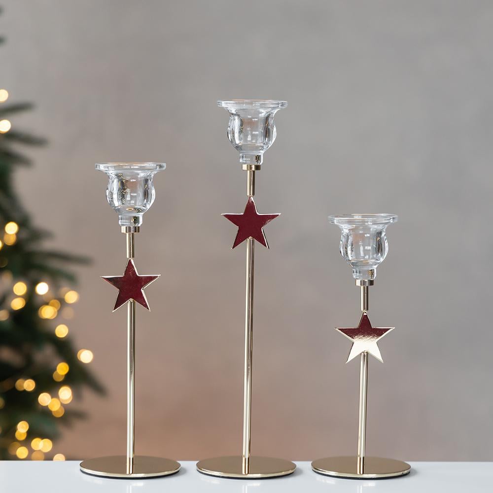 Набір декоративних свічників для інтер'єру Зоряний вогонь зі скла та металу 3 шт. Прозорий (147-81-9285-004) - фото 2 Набір декоративних свічників для інтер'єру Зоряний вогонь зі скла та металу 3 шт. Прозорий (147-81-9285-004) - фото 2