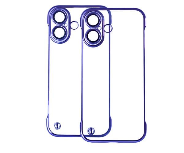 Чехол - накладка Omeve Clear Bamper для iPhone 16 с защитой для камеры Голубой