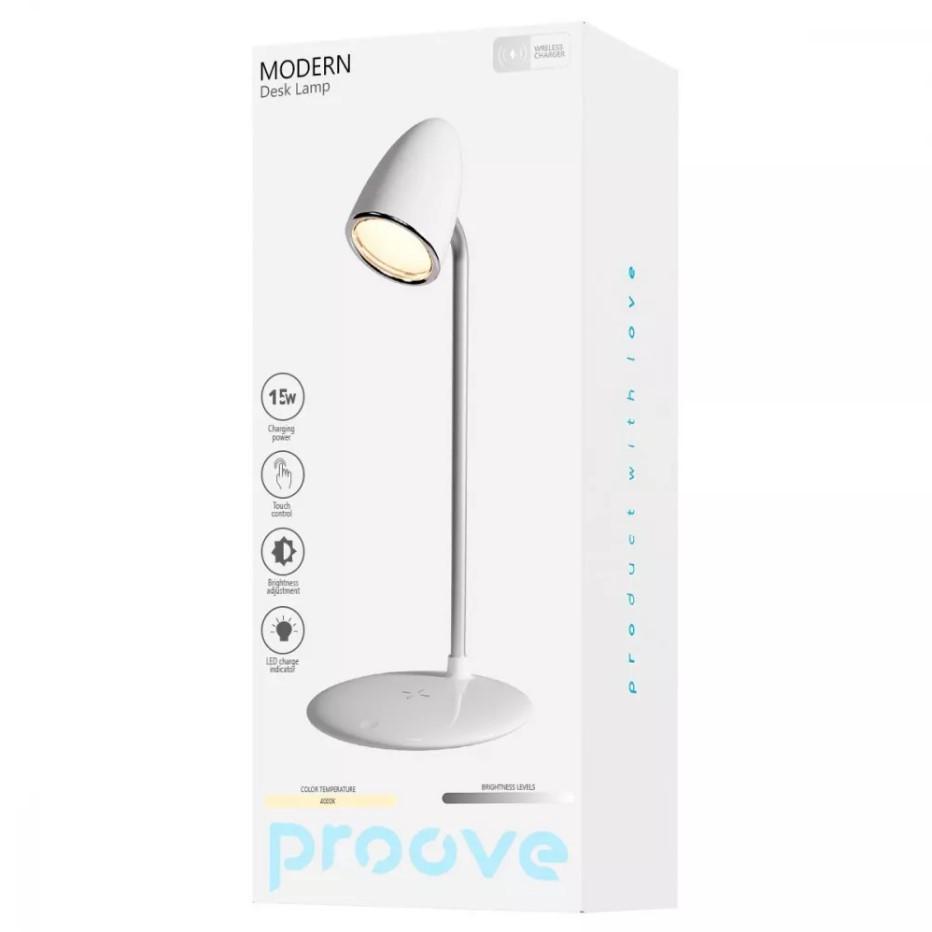 Лампа настольная с беспроводной зарядкой Proove Modern White - фото 7 Лампа настольная с беспроводной зарядкой Proove Modern White - фото 7
