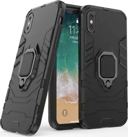 Противоударный чехол iPhone X (подставка кольцо) Black (29683-2B)